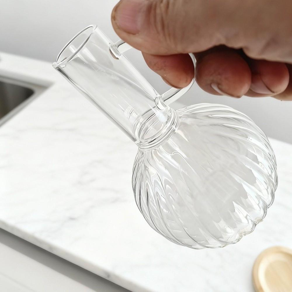 Transparent Bottle Liquid Seasoning Bottle Wooden Stand Condiment Dispenser Household Use