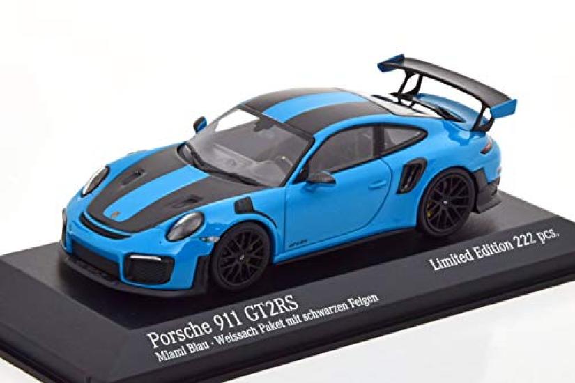 Minichamps Porsche 911 991 2 GT2 RS Weissach Package 2018 Light Blue Black Limited to 222 units 143