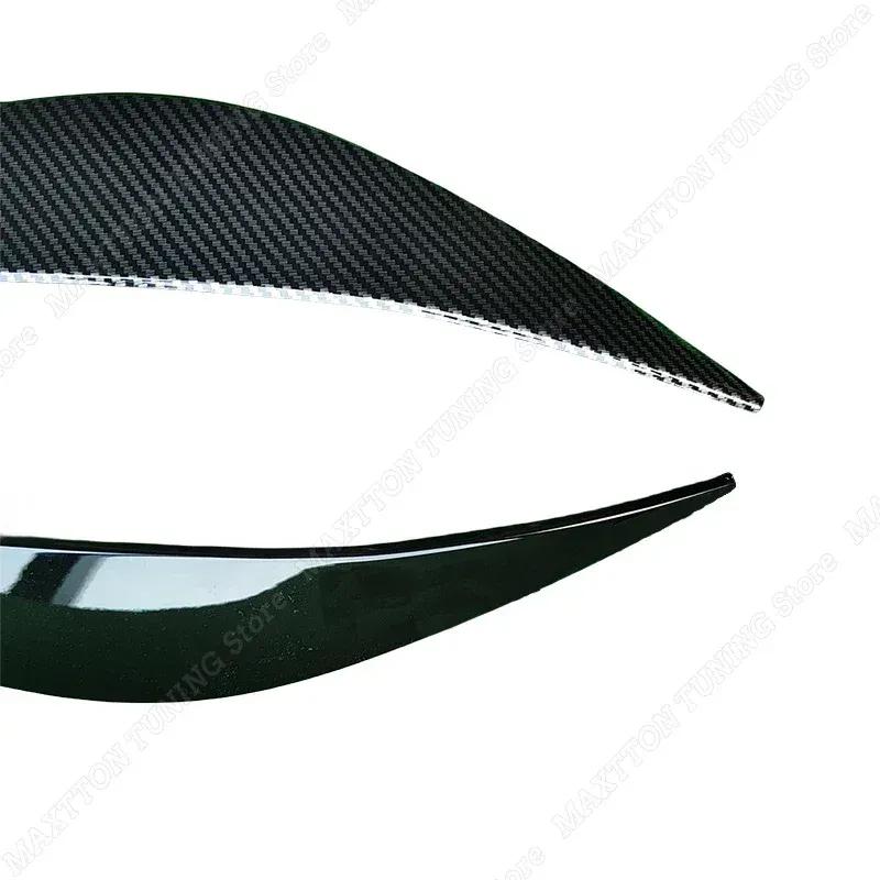 2Pcs Front Headlight Eyebrows Eyelid Lid ABS Body Kits Tuning Gloss Black/Carbon Look For BMW 1 Series F40 Hatchback -+