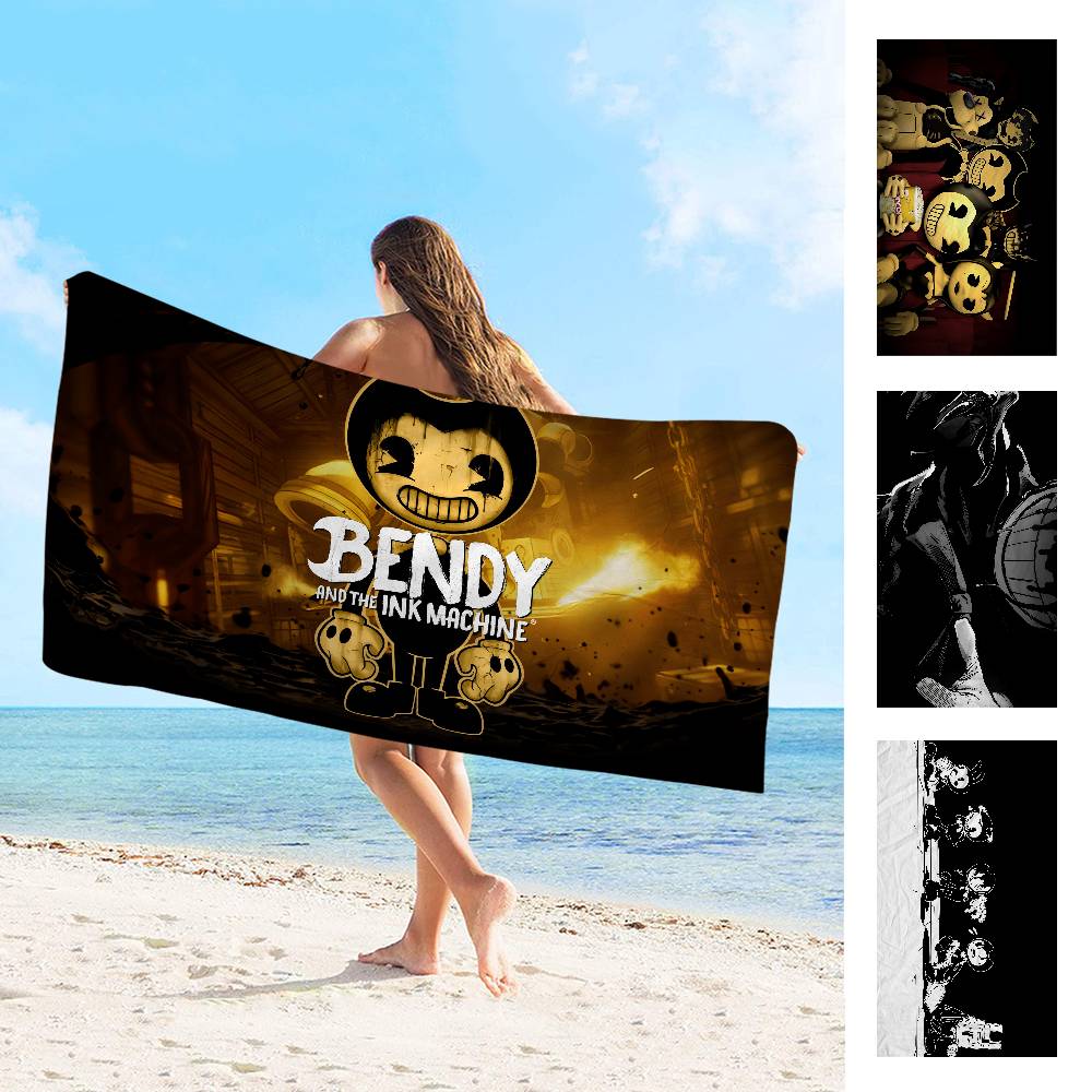 Horror Game B-Bendy And The Ink M-Machine Big Microfiber Beach Towels Quick Dry Towel Sand Beach Towels Pool Towel