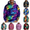 Men's Loose Abstract Printed Hooded Sweatshirt Men's Casual Fashion Sports Sweatshirt
