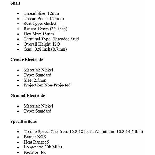 NGK General Plug (Screw Type/No Terminal) 1 Piece [2420] D9EA Spark Plug