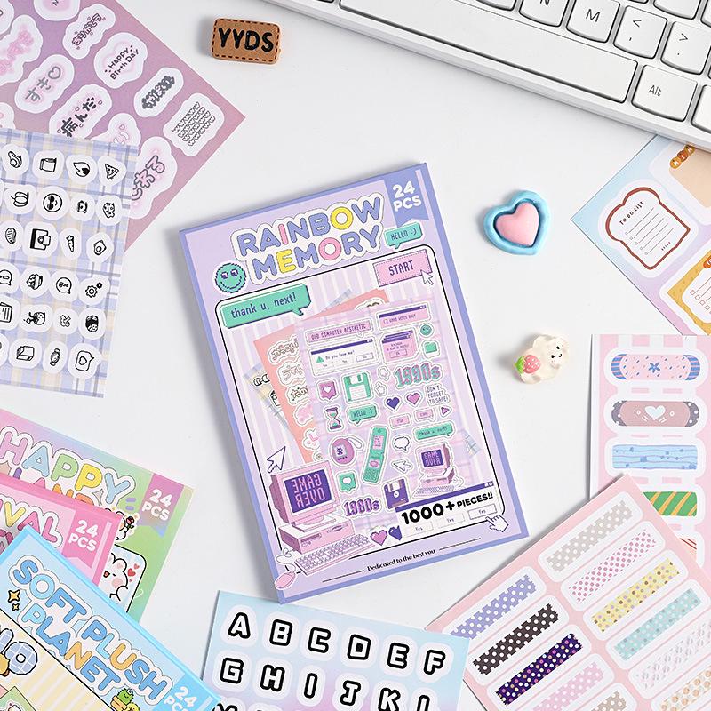 Книга наклеек-вырезок с детскими мультяшными рисунками Mind Space - Настраиваемые наклейки для журнала