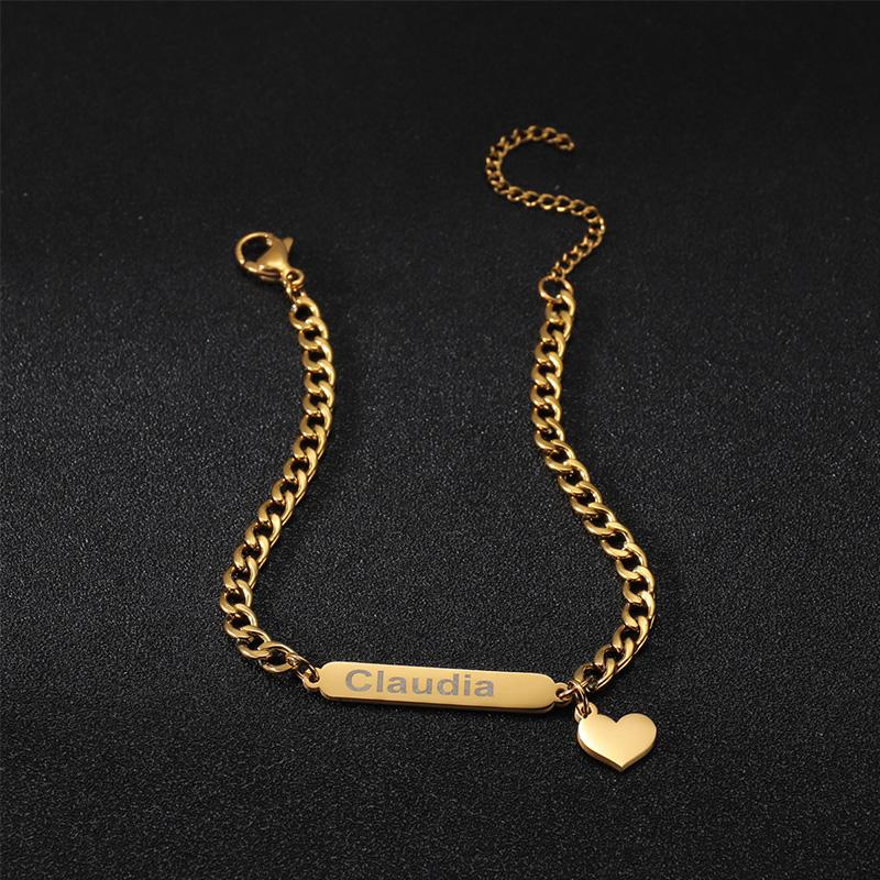 Goxijite гравировка буква имя дата женские мужские браслеты на заказ нержавеющая сталь регулируемые браслеты любовь для детей