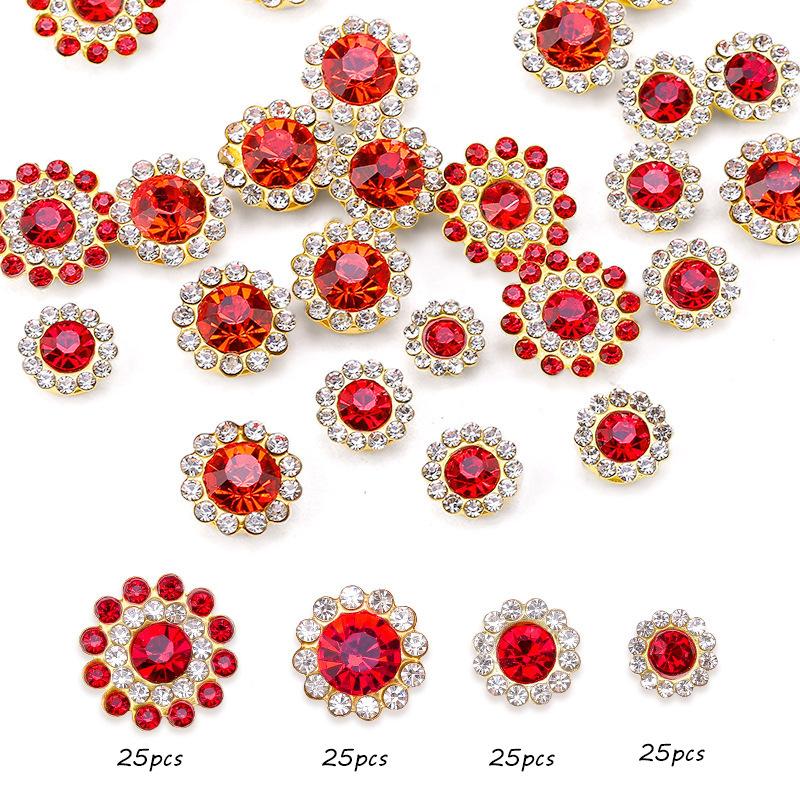 Размер двухслойный цветок смешанный 100 шт. красочный подсолнух дисковая дрель пряжка кристалл ручная швейная дрель DIY ювелирные аксессуары стразы пришиваем бусины
