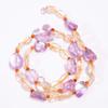Natural Amethyst Citrine Carnelian Gemstone Beads Necklace 3-17 Mm 18" UB-7989 UB-7989