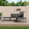 VidaXL Garden Lounge Set 4 Pcs with Cushions, Patio Furniture with Backrest, Sofa Set, Terrace Furniture 3186727