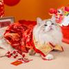 Кошки осенью и зимой, толстая теплая одежда на Новый год, вышитая золотой проволокой, облачное платье на плечах, хлопковое пальто, костюм для собак и домашних животных Tang