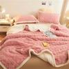 Fleece Plaid Blanket Thick Wool Blankets Duvet Cover Double Sided Sofa Bed Cover Soft Warm Winter Throw Bedspread Blanket Bedding