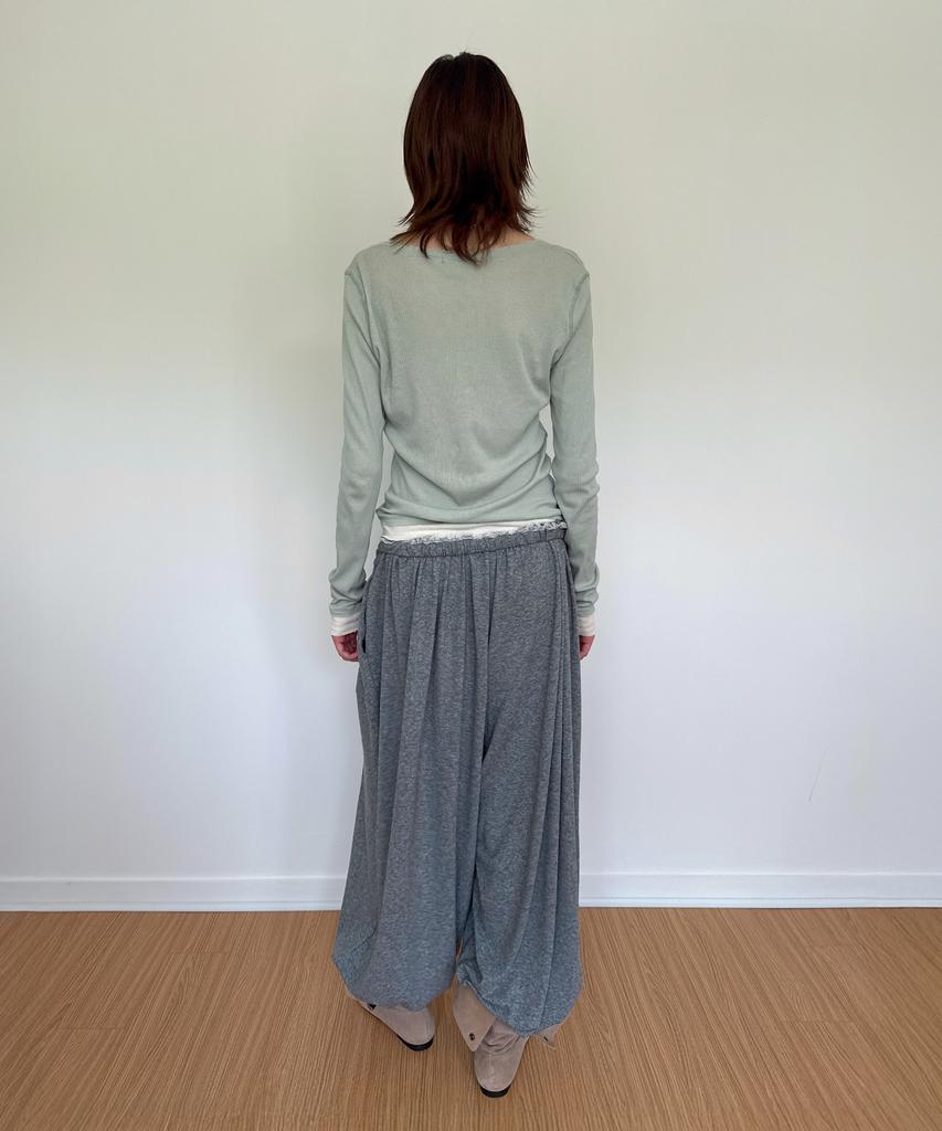 DIAGONAL Layered Henley Tee (Mint)