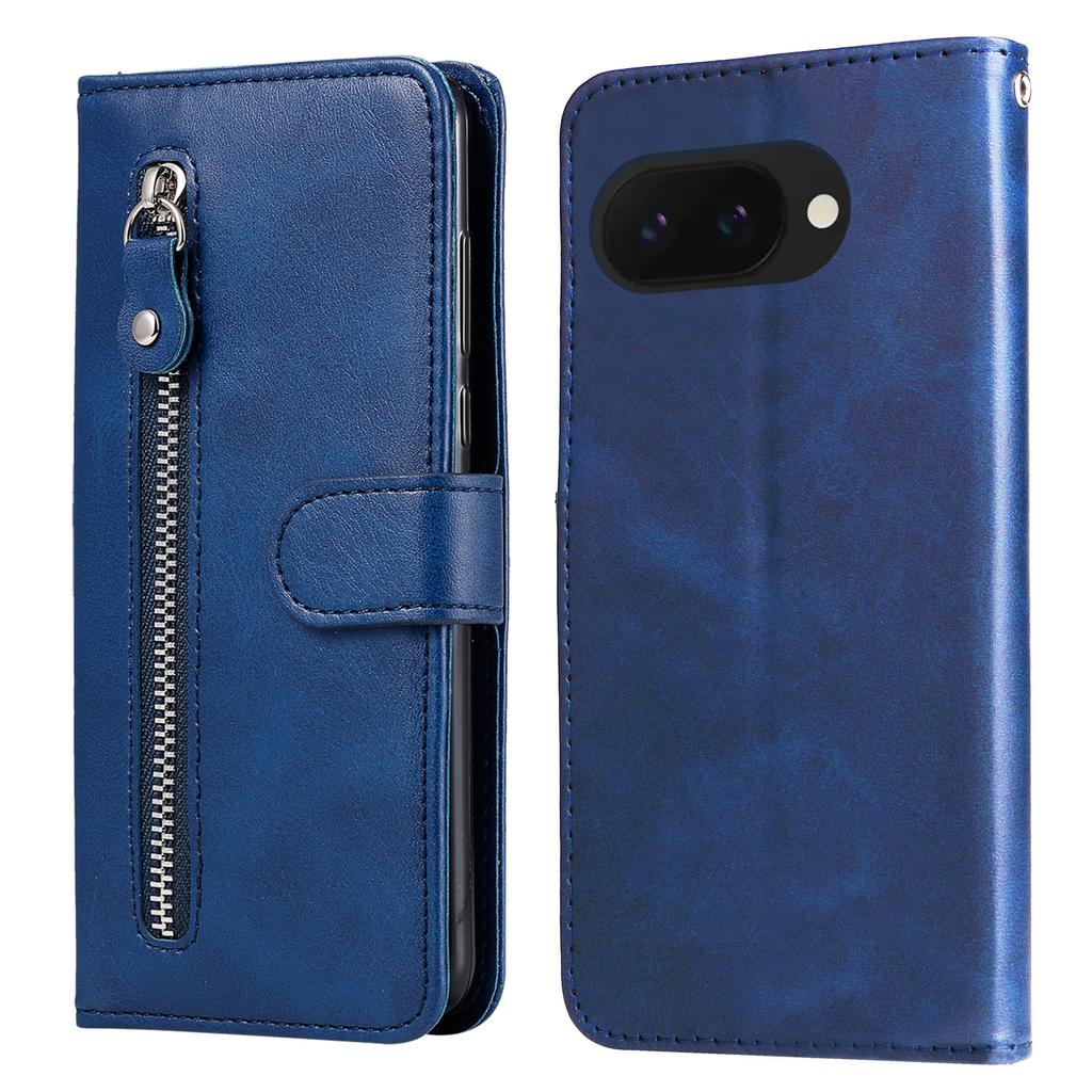For Google Pixel 9a Case Zipper Wallet Calf Texture PU Leather Phone Cover