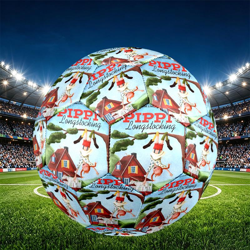 Pippi Longstocking Print Size 5 Soccer Ball, PU Wear Resistant Football for Match Training and Daily Practice, Birthday Gift for Soccer Fans