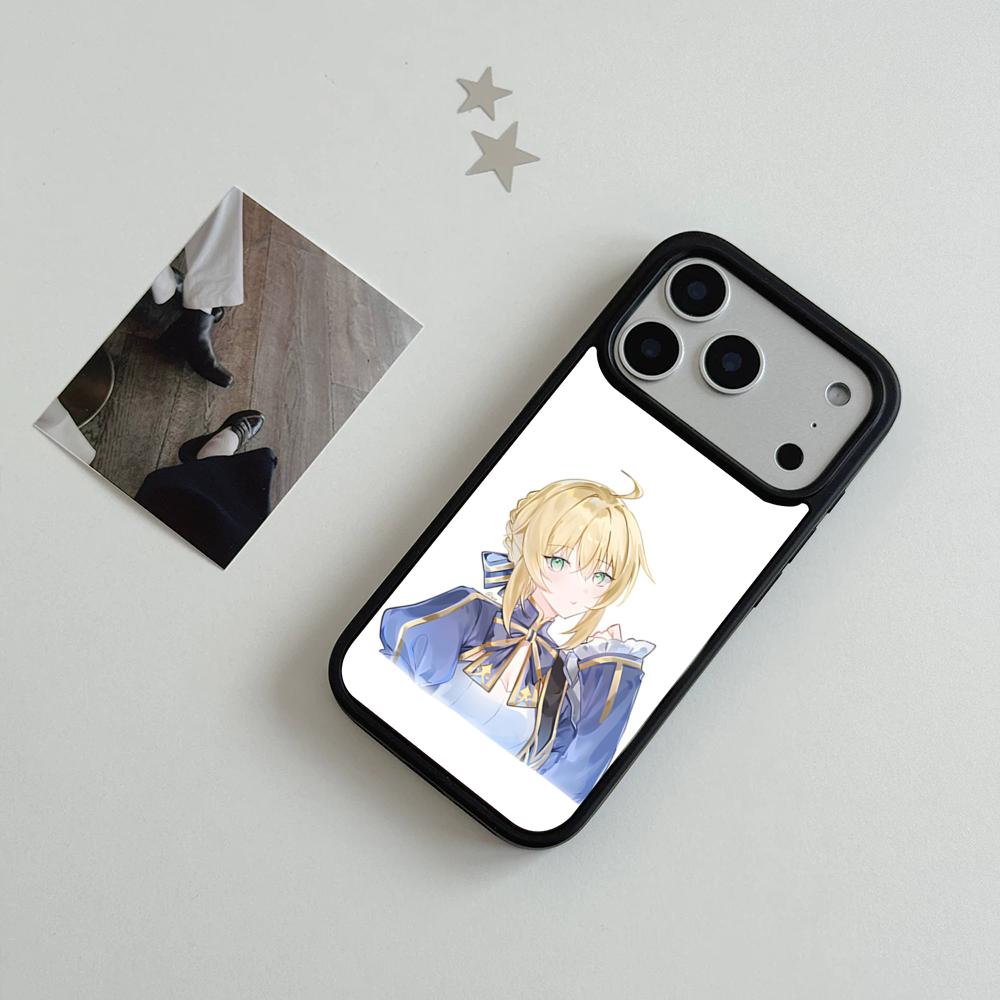Anime Fate S-Sabe Phone Case For IPhone 17 Air 16 15 14 Plus 13 12 11 Pro Max Dual Tone Hard PC Fashion Protective Cover
