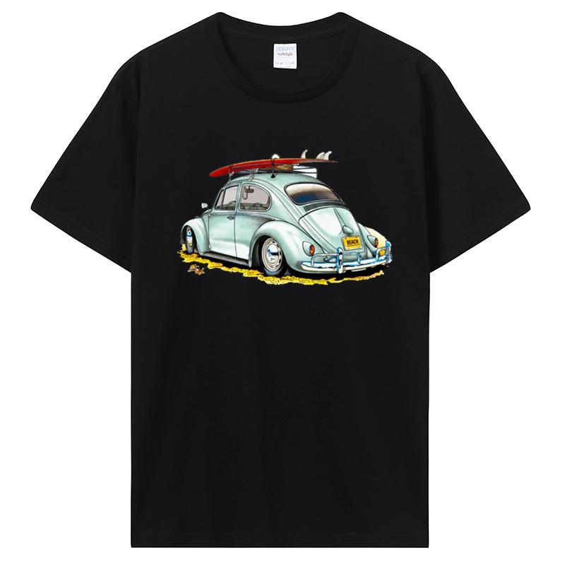 Classic Car Tops T Shirt Classic Car Pattern TShirt For Unisex Creative Graphic Clothing Oneck Custom Printed Cotton Tshirt