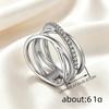 A copper-plated silver multi-layered wrap-around wide ring Hollowed-out fashion design ring Suitable for daily banquets, a versatile women's
