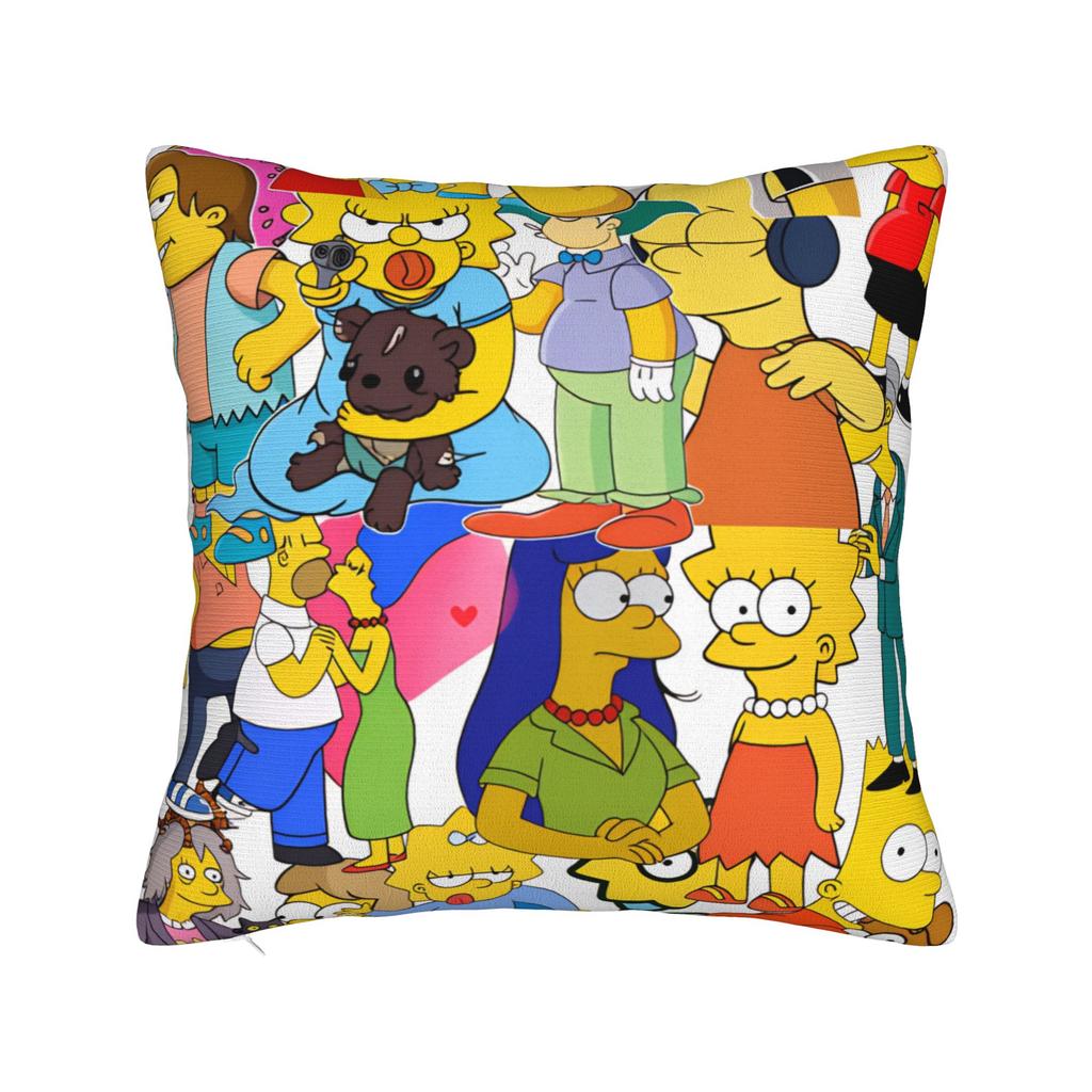 Pillow Cover Funny SSimpsons Green Polka Dot Family Cute Funny Pillow Case For Sofa Couch Bed Living Room Pillowcases