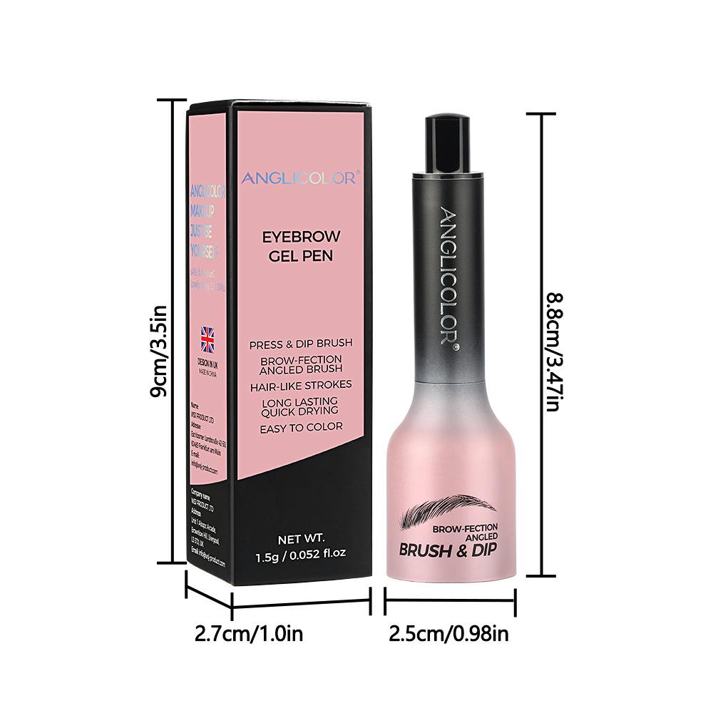 Краска для бровей с кисточкой для бровей с тонкой головкой Крем для бровей Водостойкий и не размазывающийся Wild Eyebrows