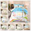 3D Animal Park Bedding Set Children's Quilt Cover Pillowcase Double Bed Full-size Bedspread Set Washable Zipper Comfortable Home Decoration