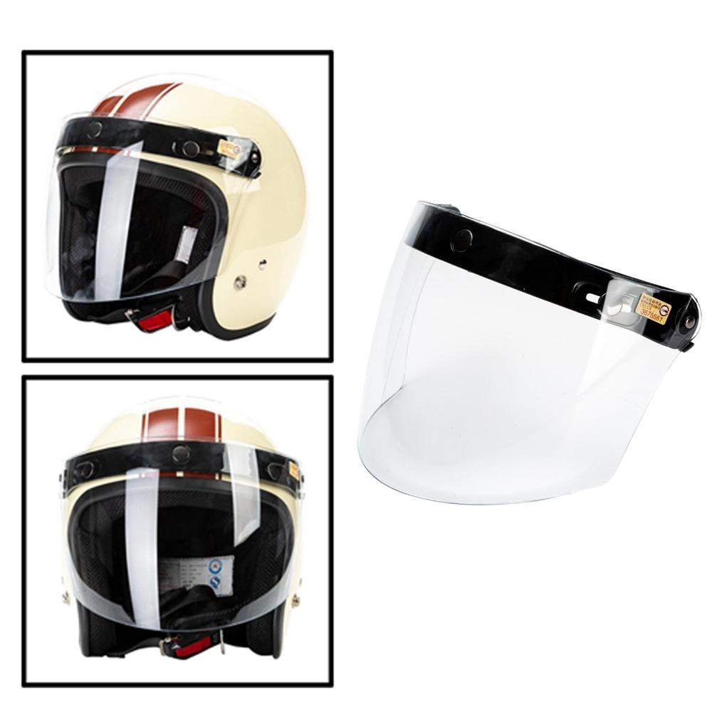 New Motorcycle Parts Universal Wind Shield Lens Helmet Visor 3-Snap Motorcycle Open Face