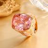 Jewelry Copper Bottom Gold-Plated Simulation Dry Rose Copper Inlaid Retro Light Luxury Ring Women 15 * 20