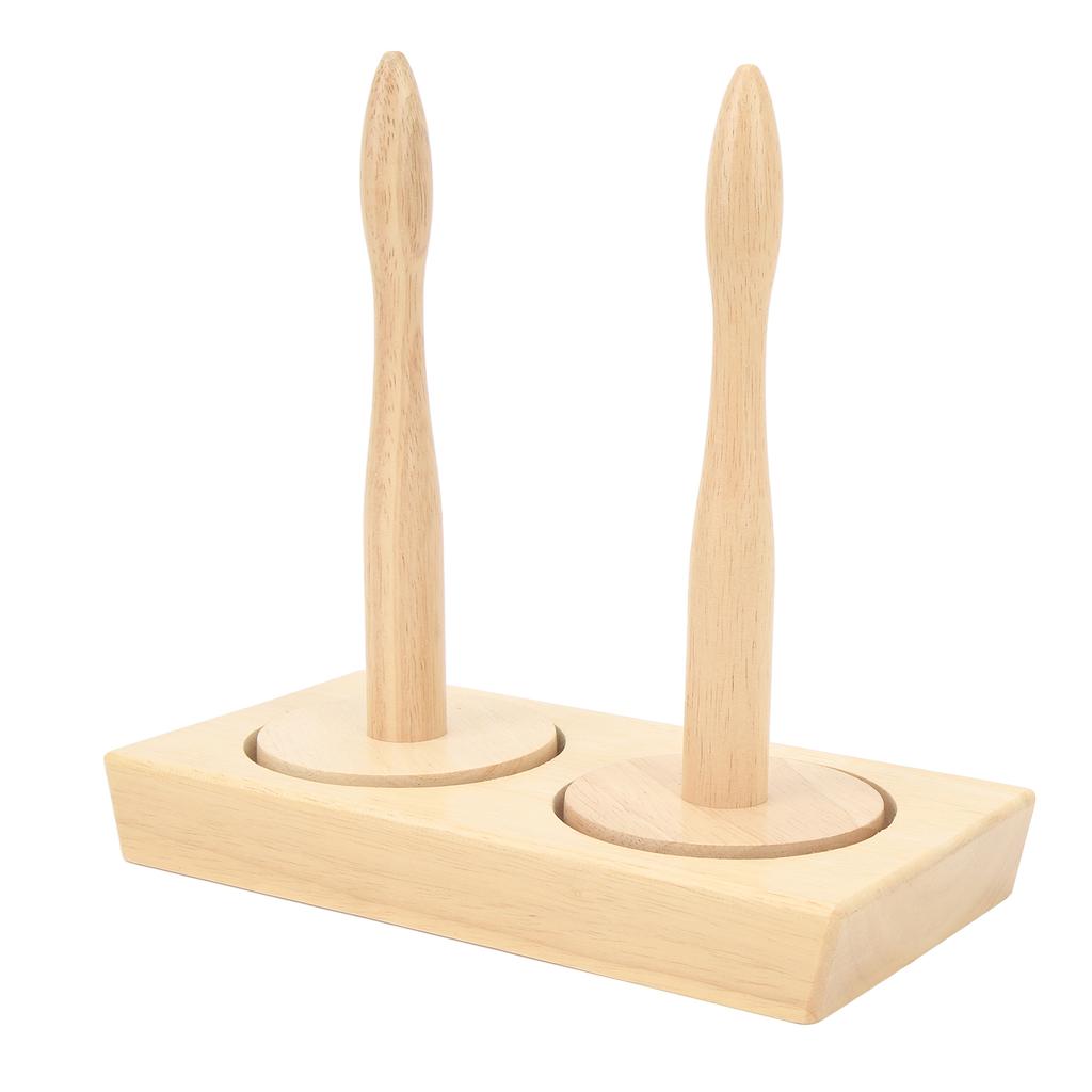 Двойной держатель клубков пряжи, шпиндель, деревянный швейный инструмент для вязания крючком, держатель для прядильной пряжи, диспенсер для ниток