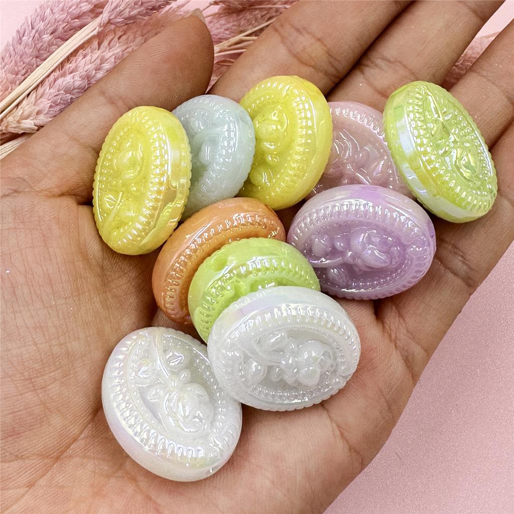 Home Party Supplies Acrylic DIY Jewelry Accessories For Bracelet Necklace Making 23.3*27.7mm Creative Charms Pendants Fashion 10Pcs Rose Flower Beads