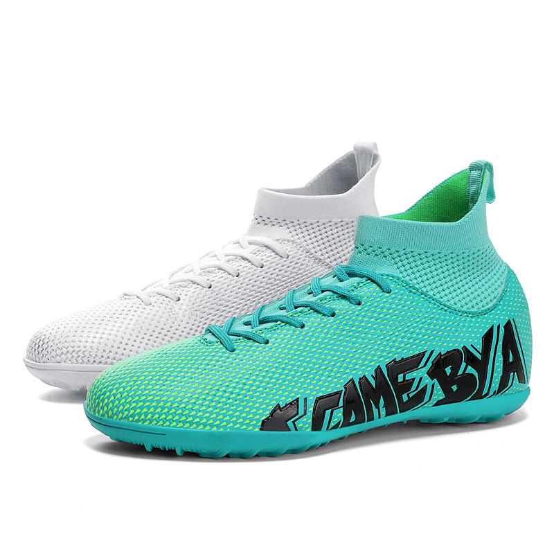 Футбольные бутсы 31-48 Мужские высокие футбольные бутсы Резиновые молодежные кроссовки с короткими ногтями Футбольная тренировочная обувь Арт-макияж Газон Детские футбольные бутсы