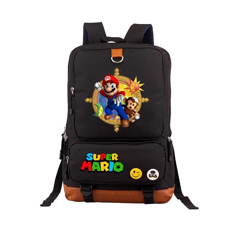 Super Mario Backpack Student School Bag Teen Backpack Men's and Women's Casual Backpack Computer Bag