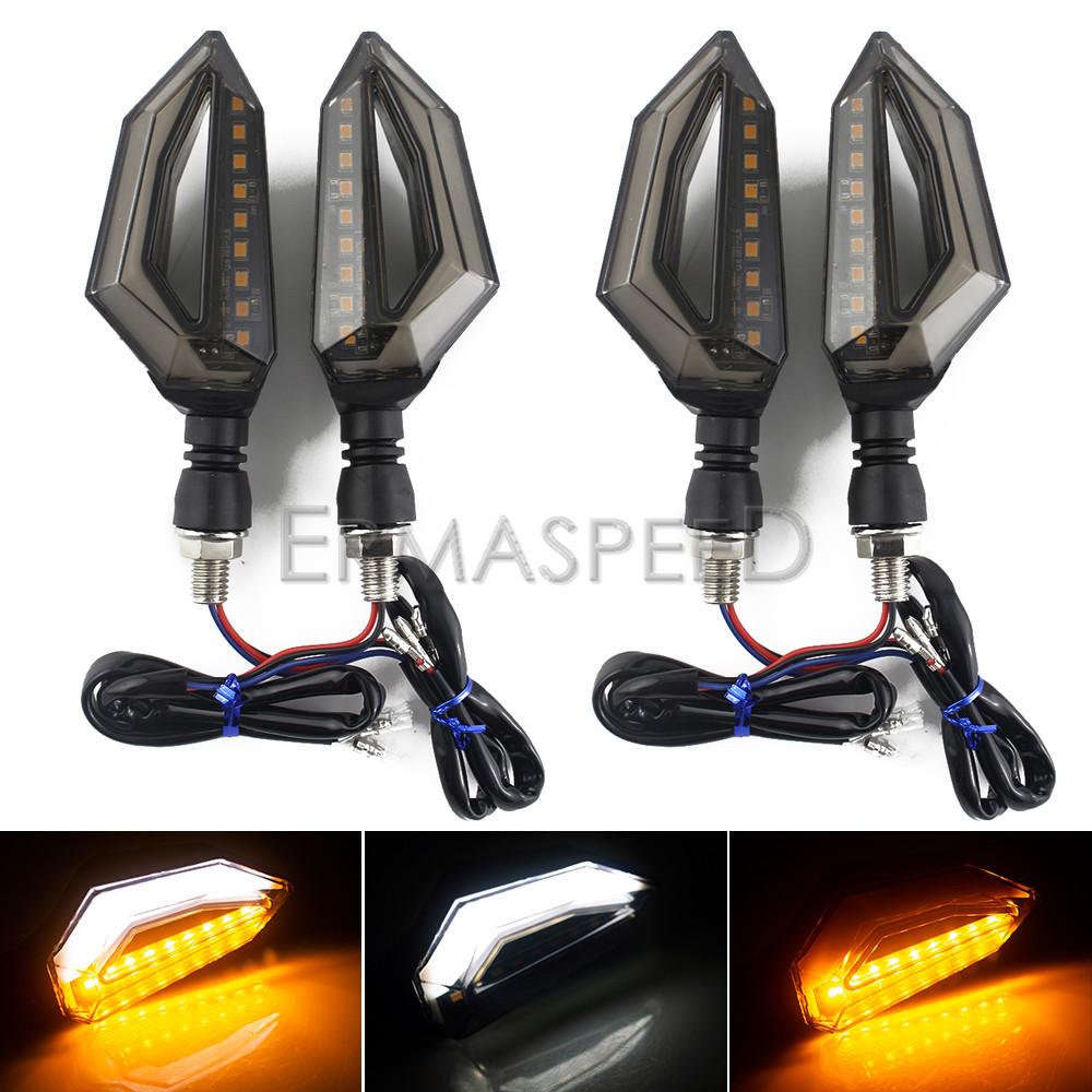 4 шт., универсальные 10 мм мотоциклетные светодиодные указатели поворота, мигалка, передние и задние фонари, индикатор для Yamaha Suzuki