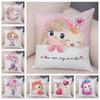 Cute Girl and Cat Pillowcase Decoration Cute Cartoon Children Cushion Cover Children's Room Sofa Home Car Decoration Accessories