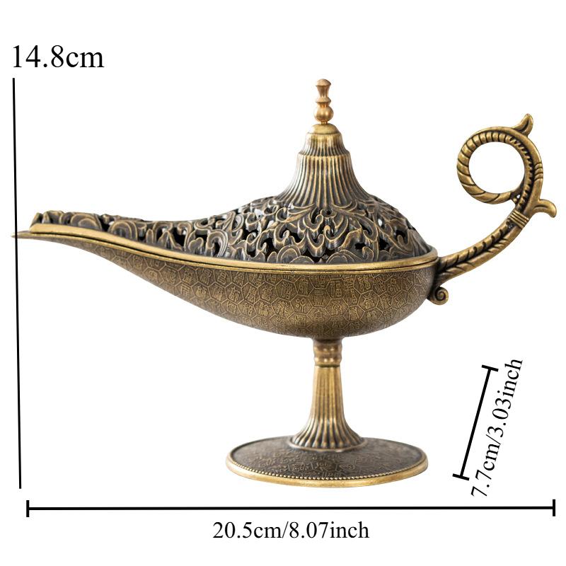 Курильница для благовоний в виде лампы Алладина Джинна, изготовленная из сплава, идеально подходит для украшения чайной церемонии и использования благовоний