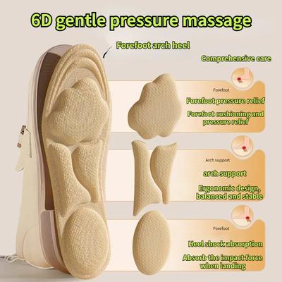 6D Массажные стельки из пены с эффектом памяти для подошвы обуви, дышащая амортизация, стельки для кроссовок и бега для ног, ортопедические стельки, дезодорант