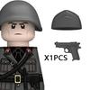 MOC Вторая мировая война Итальянские Солдаты Фигурки Строительные Блоки Армия Италии Офицер Пехоты Оружие Пистолет Плащ Шлемы Танковая Пушка Кирпичики Игрушки