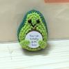 Crocheted Avocado Doll with Base Emotional Support Positive Life Knitting Fruit Doll Stress Relief Comforting Toy Kids Adults Gift