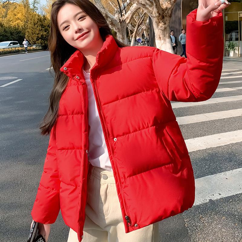 Winter Down Cotton Coat Women Solid Loose Padded Jacket Puffer Parkas Casual Female Black Zipper Thickening Warm Outwear