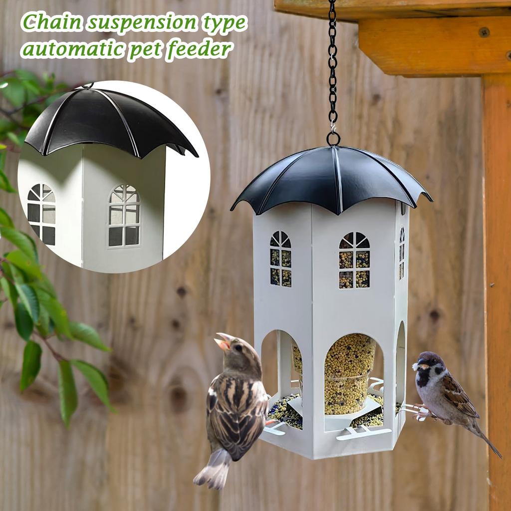 Кормушка для птиц Castle Bird Feeder Outdoor Garden Metal Bird Feeding