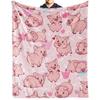 Pink cartoon pig blanket pet piggy flannel blanket home sofa travel blanket