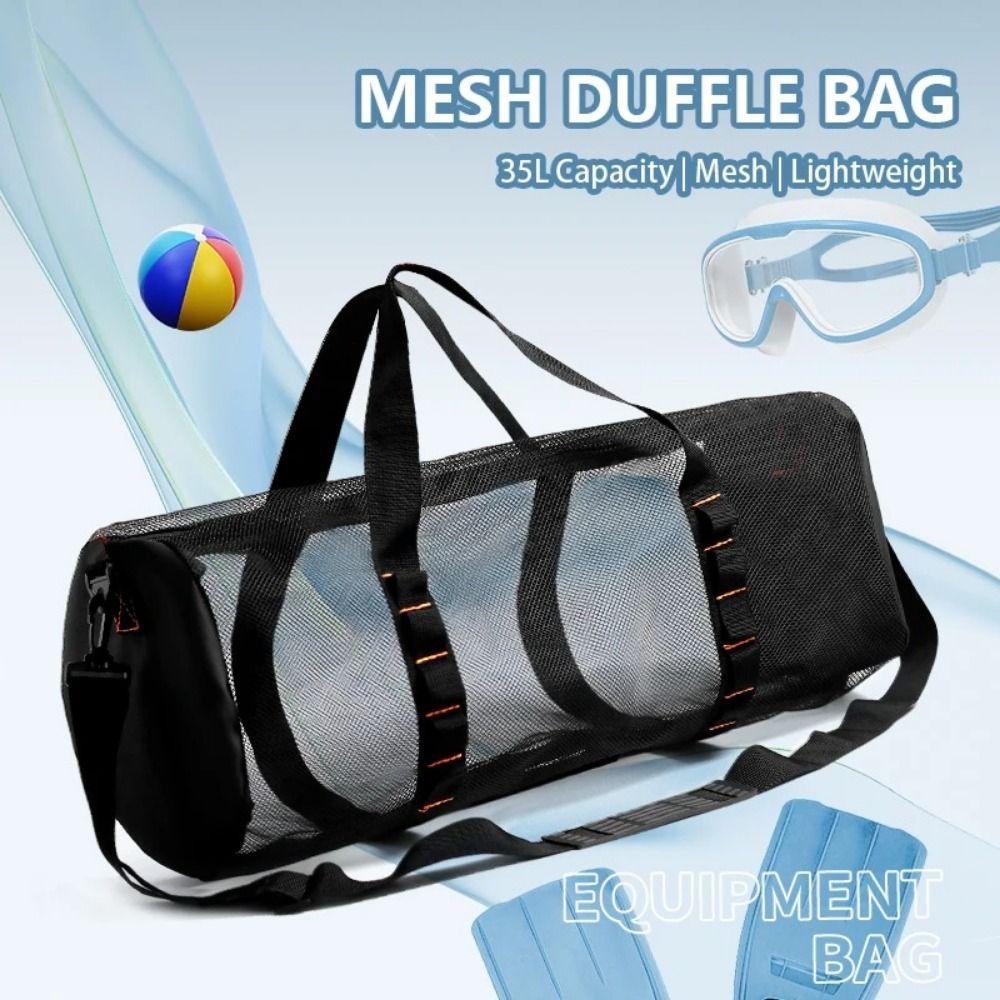 Wear-proof Foldable Mesh Dive Bag Breathable Lightweight Mesh Travel Duffle Quickly Dry Large Capacity Dive Gear Pouch Fins