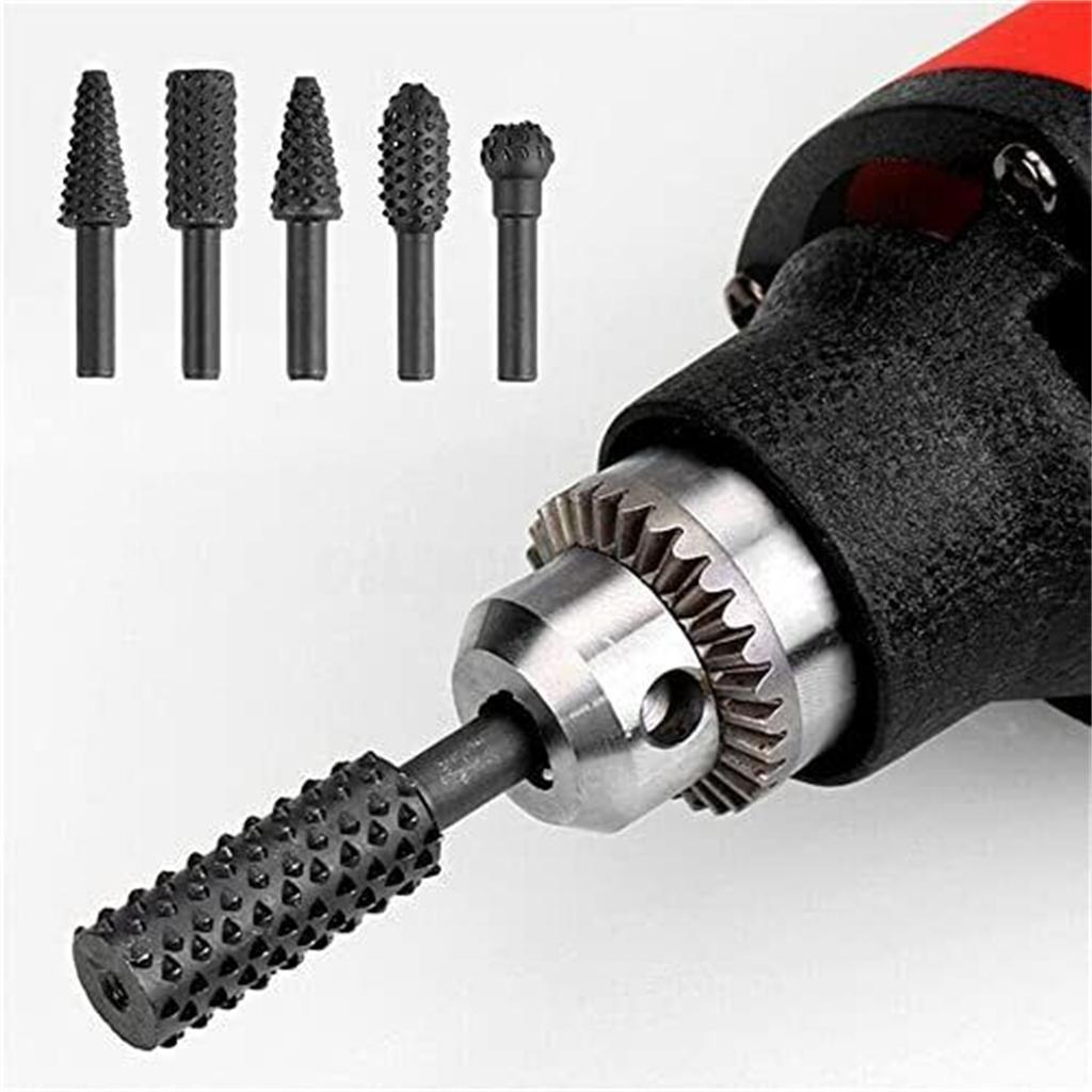 Набор из 10 шт. фрезерных сверл со сферическим, цилиндрическим заостренным сверлом, шлифовальной фрезой-рашпилем для деревообработки, резьбы по дереву, набор вращающихся боров с круглым хвостовиком 1/4"