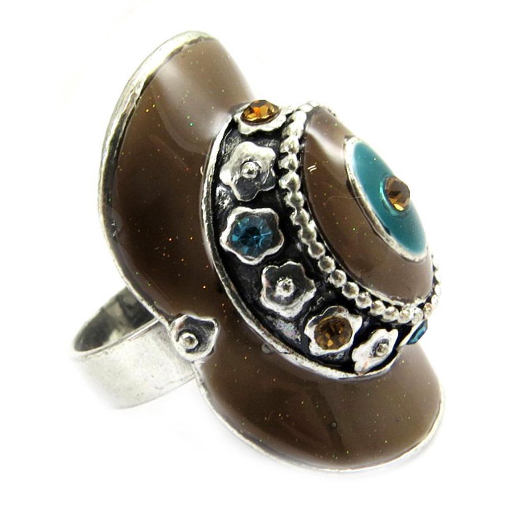 Les Trésors De Lily [G6171] — коричневое дизайнерское кольцо «Анамайя»