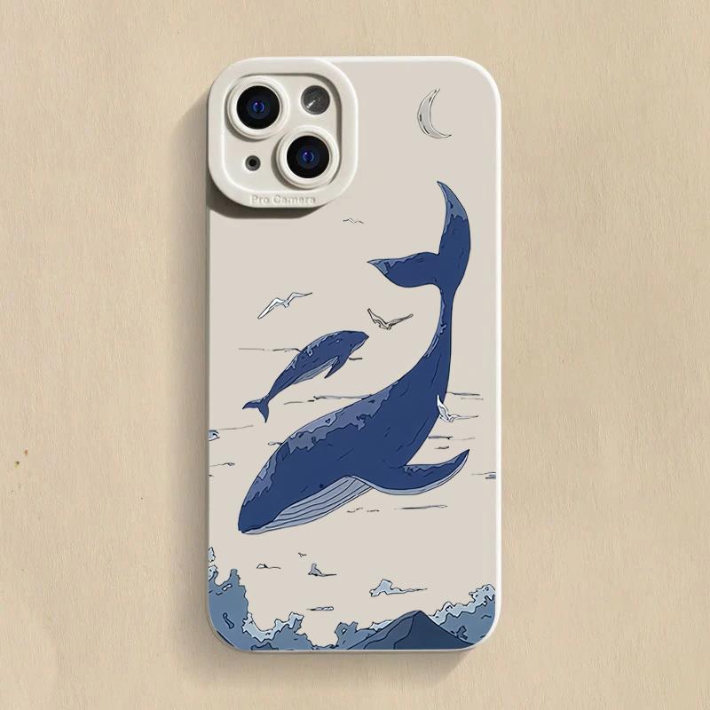 Силиконовый чехол для телефона с изображением плавающего кита для Samsung Galaxy A14 A34 A54 A33 A53 A05 S23 Ultra S22 Plus S21 FE, противоударный, мягкий чехол