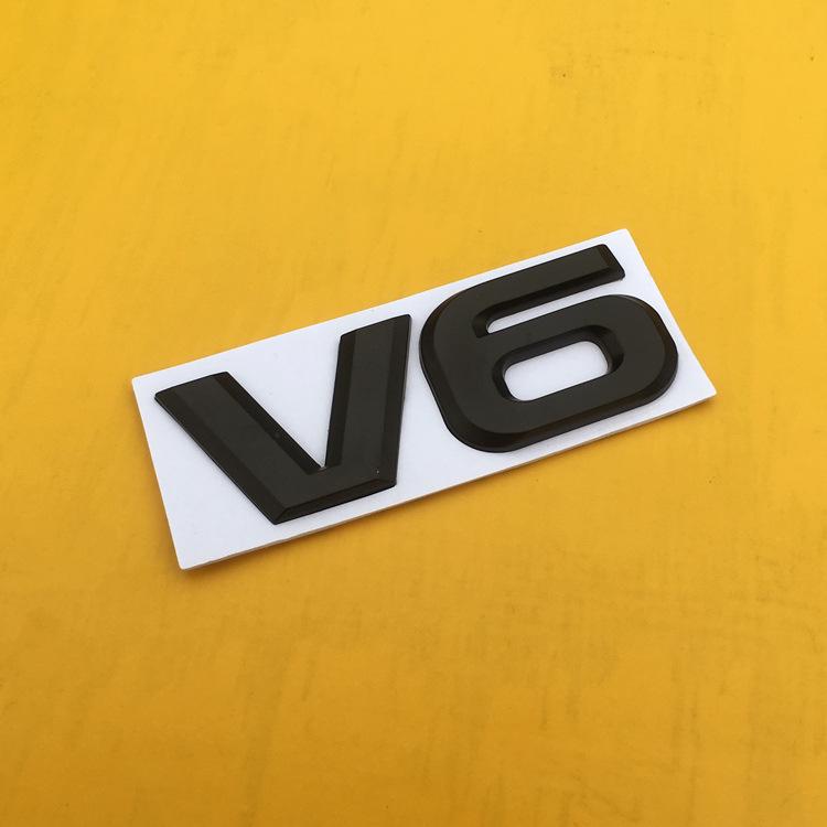 3D V6 Металлическая наклейка-эмблема на автомобиль для заднего украшения