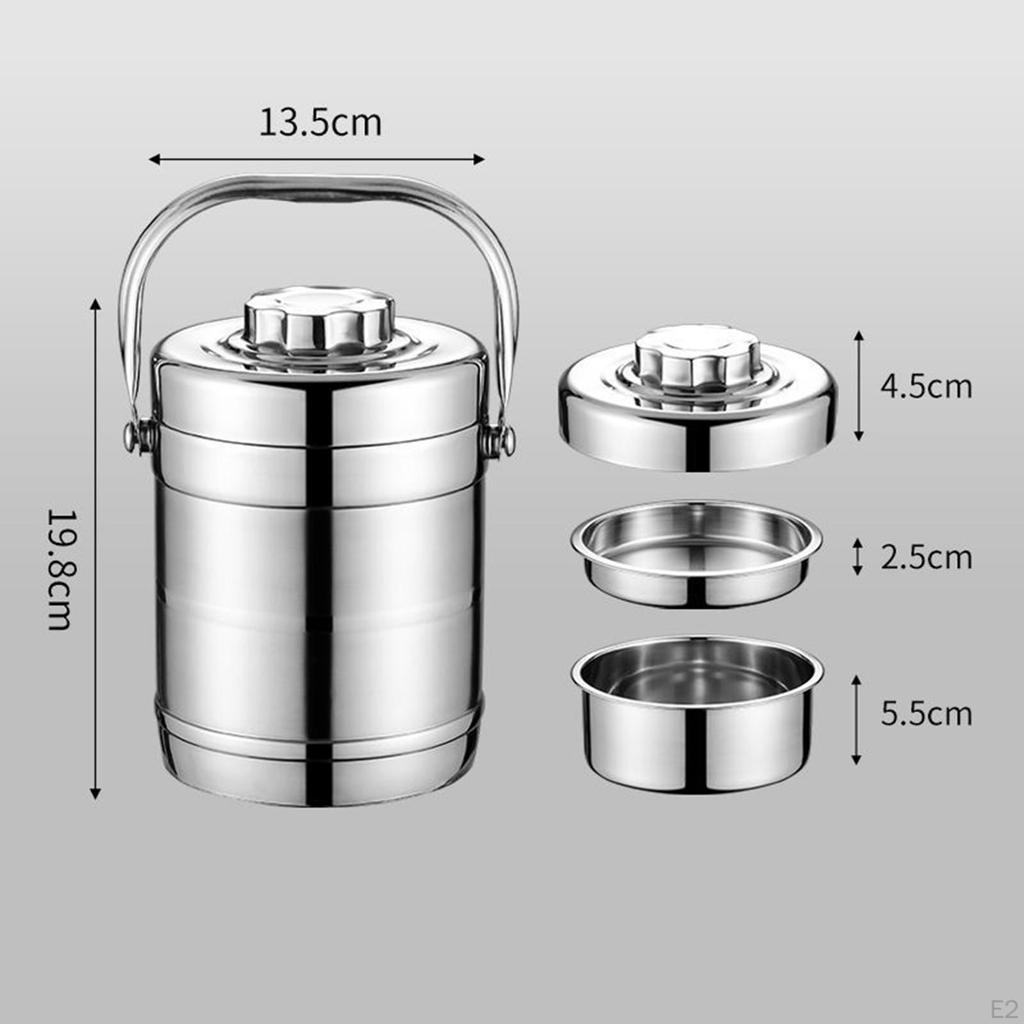 Divided Food Meal Storage Container Stainless Steel Lunch Box Stackable Leakproof Thermal Bento