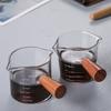 Ins Simple and Creative Transparent Glass Coffee Measuring Cup Wooden Handle