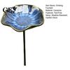 Easy Install Garden Fountain Bee Waterer with Stand, Butterfly Drinking Station Art, Durable Metal Ornament Flower Bird Bath for Outdoor Yard,
