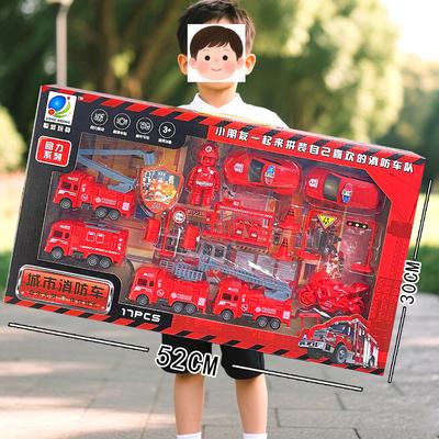 Детская игрушечная машинка Пожарная машина Игровой набор Экскаватор Экскаватор Землеройный Самосвал Подарок Игрушки для тренировочного учреждения