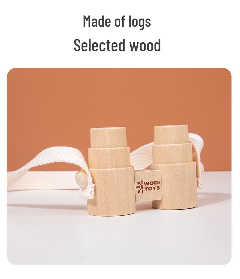 Kids' Wooden Binoculars: Mini Magnifier for Outdoor Exploration and Learning