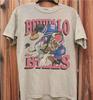 Винтажная футболка с коротким рукавом песочного цвета с маскотом NFL Buffalo Bills S-5XL Унисекс