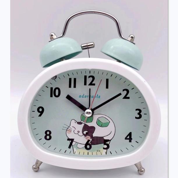 Student Bell Alarm Clock Super Sound Luminous Walking Time Silent Learning Bedside Bedroom Gift Clock Children's Cartoon Clock