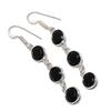 Натуральный камень Черная шпинель Ювелирное изделие из стерлингового серебра 925 пробы Серьга 2,21" f7k83
